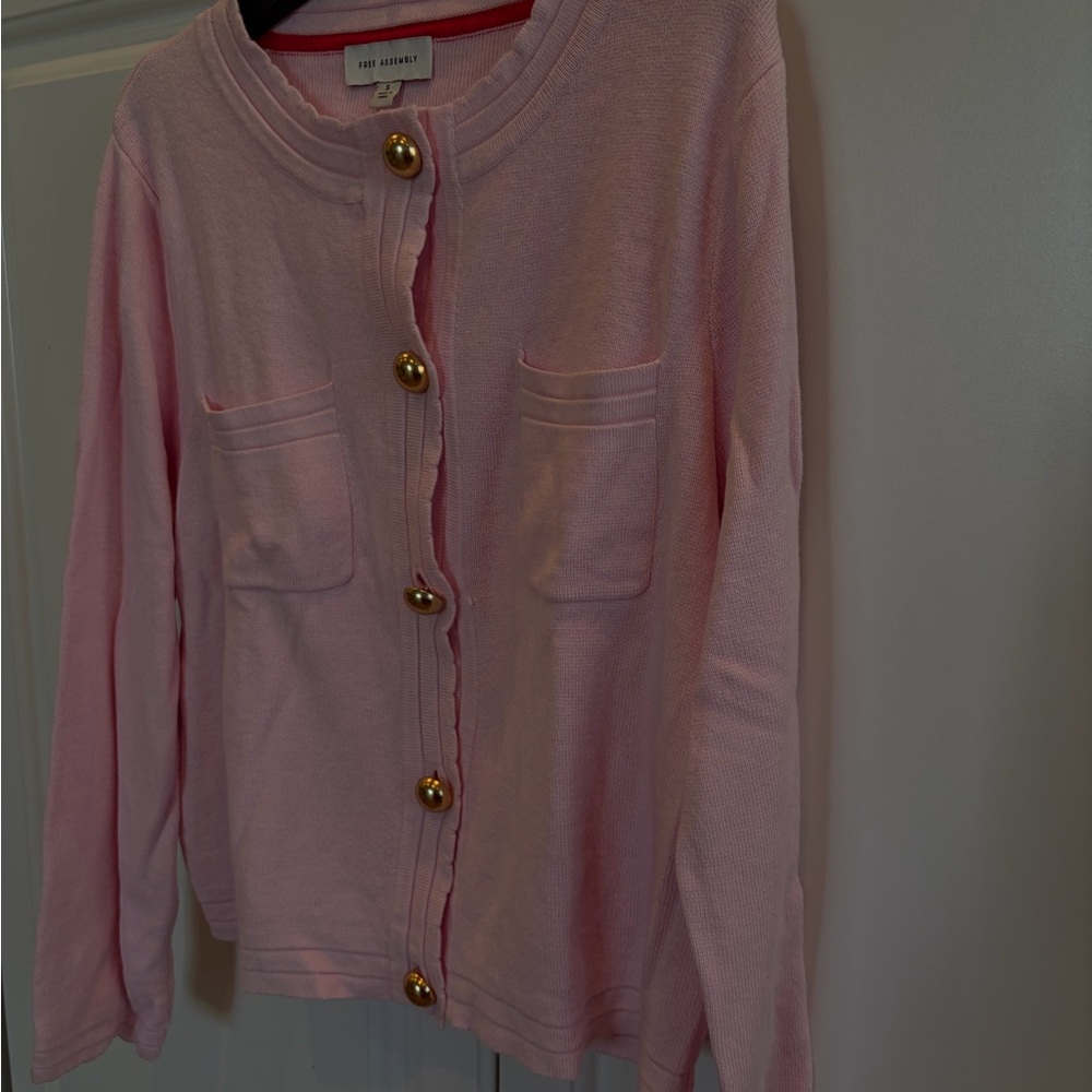 😱💕New Free Assembly Women's Cardigan in Pink, Midweight, Size: S - Picture 7 of 11